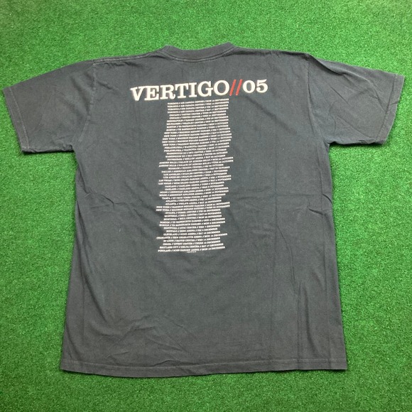 Vintage U2 Shirt Mens XL Black 2005 Vertigo Cocnert Tour Rock Band Promo Y2K Tee - Picture 7 of 13